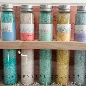Set of Bath Salts with Wooden Holder, brand new never used!